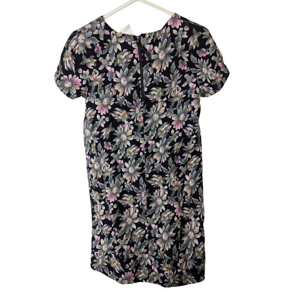Sans Souchi Women size M Floral Sheath Dress Short Sleeve Office Zip Career Fun - Picture 11 of 11